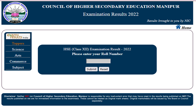 COHSEM Manipur 12th Exam Result 2022