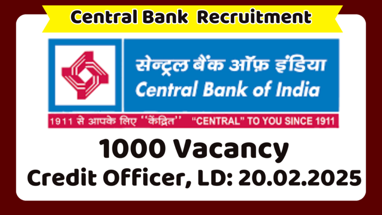 Central Bank of India Credit Officer Recruitment 2025