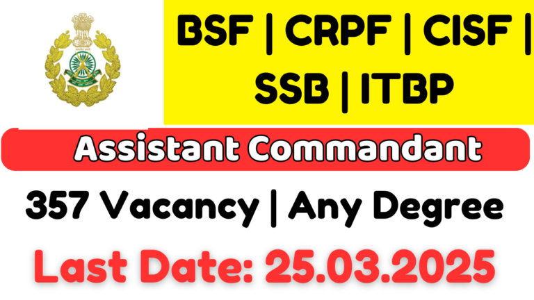 UPSC CAPF Recruitment 2025